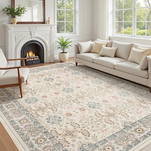 cotiled 8x10 Area Rug for Living Room, Washable, Traditional, Multi Color by COTILED
