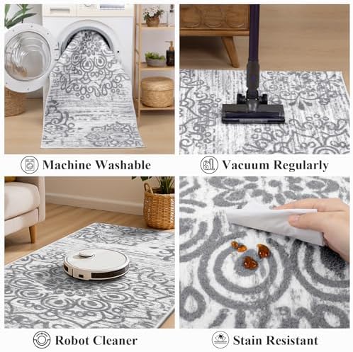 HEBE Hallway Runner Rug 2'x6', Washable Non Slip Kitchen Rug Runner - Image 4