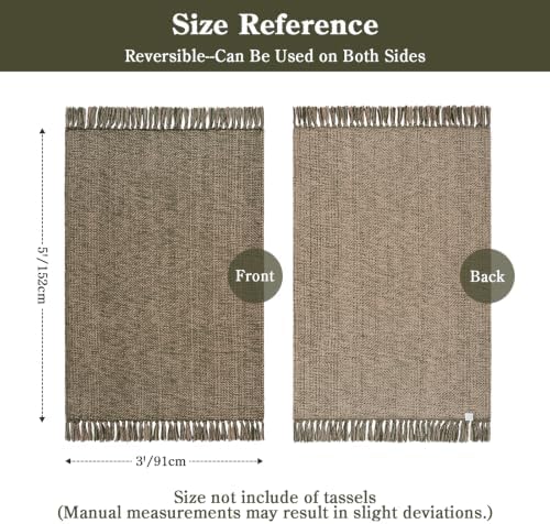 Collive 3' x 5' Indoor Entryway Rug, Boho Farmhouse Moss Green Kitchen Rug - Image 2