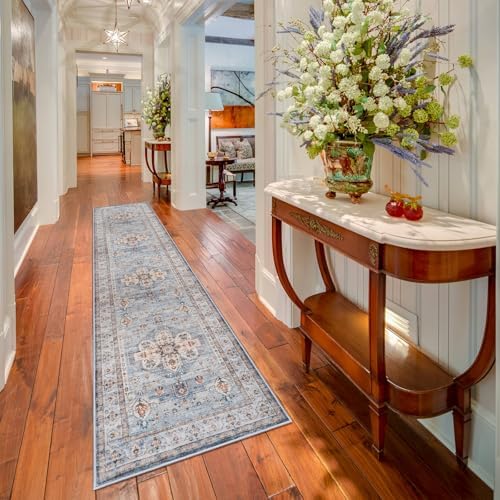 Washable Hallway Runner Rug 2x10: Non Slip Runner Rugs with Rubber Backing by TOPRUUG