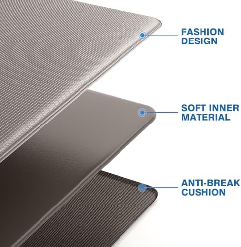 StepRite Kitchen Mats for Floor, 2-Piece Anti-Fatigue Kitchen Rugs, Khaki - Image 5