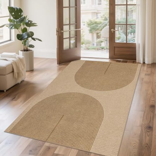 Easy Jute Rug for Pet Homes: 4x6 Outdoor Rug - Geometric Arch Pattern - Image 2