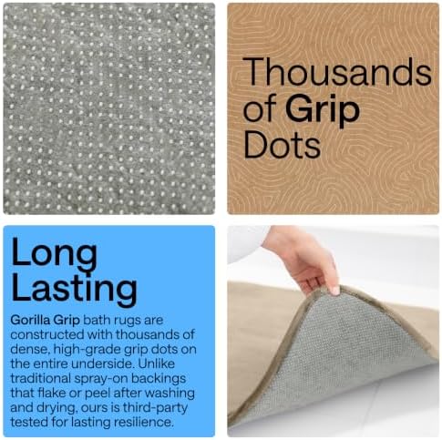 GORILLA GRIP® Memory Foam Bath Rug for Bathroom, 36x24 Taupe - Image 3