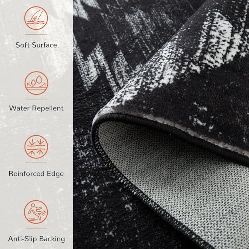 BESTSWEETIE 2'x3' Washable Samll Rug for Living Room Black - Image 4
