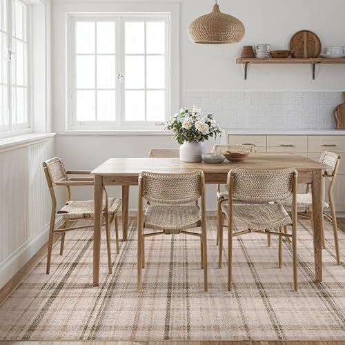 Tortania Area Rug Living Room Rugs - 10x14 Washable Large Soft Neutral Boho Moroccan Bohemian Farmhouse Rug Indoor Floor Carpet for Bedroom Under Dining Table Home Office Decor - Taupe - Image 5