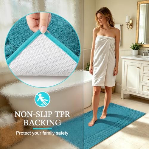 Pauwer Bathroom Rugs Sets 2 Piece, Non Slip Plush Bath Mats, Dark Grey - Image 5
