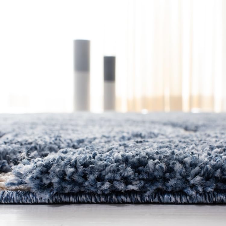 SAFAVIEH Florida Shag Runner Rug 2'3"x7', Light Blue & Cream SG471-6011 - Image 6