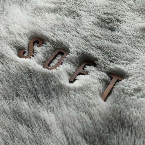 Tie-Dyed Grey Fluffy Area Rug 5x8 Ft, Washable for Living Room - Image 5