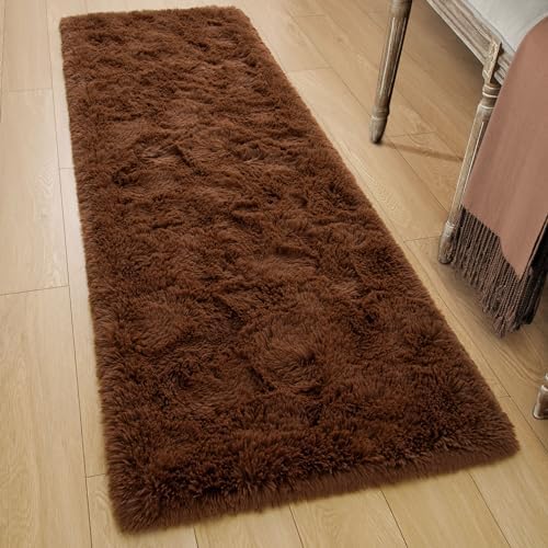 Tepook Brown Soft Runner Rugs for Bedroom 2x6 ft with Rubber Backing - Image 4