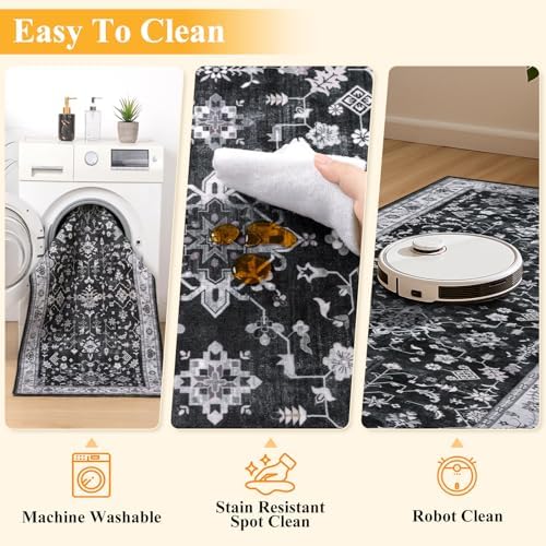 HEBE Indoor Door Mat 2'x3', Washable Welcome Mat for Front Door Entrance - Image 4