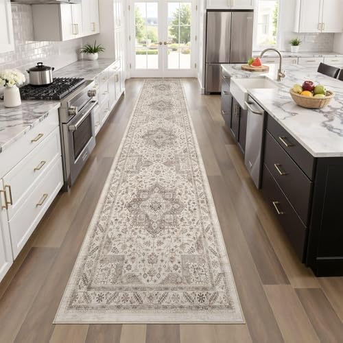 cotiled 2x10 Hallway Runner Rug for Entryway, Non-Slip Vintage, Light Brown - Image 6
