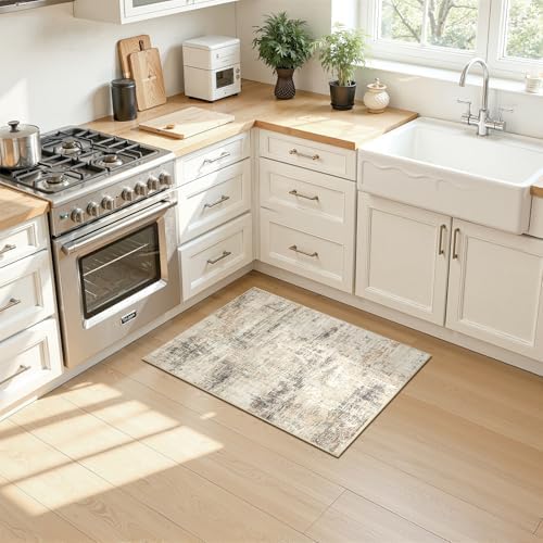 2x4 Area Rugs for Entryway Bathroom, Abstract Kitchen Mats for Floor,Gold - Image 4
