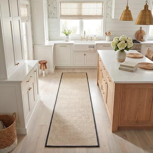 SAFAVIEH Natural Fiber Runner Rug 2'6"x12', Sisal Textured Marble NF143D by Unknown