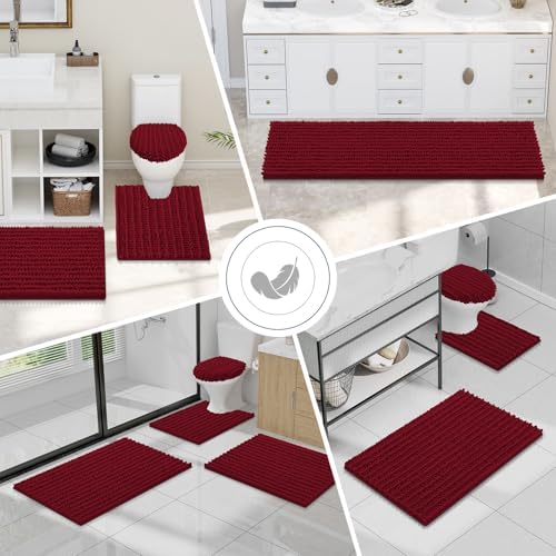 Smiry Bathroom Toilet Rugs U Shaped 20X20, Chenille Bath mats for Toilet - Image 7