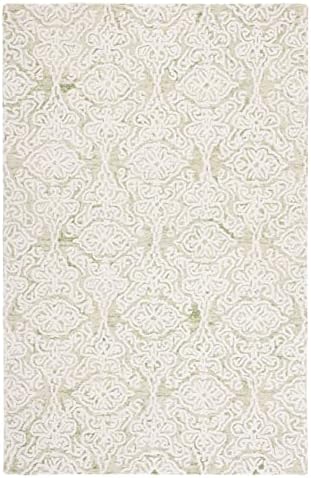 SAFAVIEH Blossom Collection 6' x 9' Light Green/Ivory BLM112X Handmade Premium Wool Living Room Dining Bedroom Area Rug - Image 3
