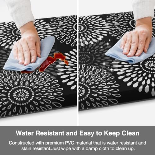 LuxStep Kitchen Mats for Floor,0.47 inch Thicker Cushioned Rug Anti-Fatigue Mats for Kitchen Decor Accessories,Waterproof Non-Slip Mats and Rugs Set for Office,Laundry 17.3"×29"+17.3"×47",Black - Image 6