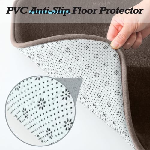 HUXMEYSON Bathroom Rugs Sets 2 Piece, Non-Slip & Quick Dry Bath Mat Set, Ultra Soft Velvet Bath Rugs for Bathroom, Toilet and Shower Floor, Brown - Image 5