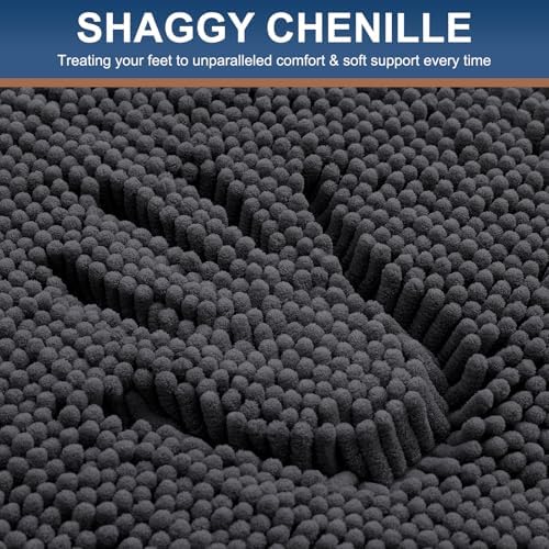 Smiry Bathroom Rugs 36X24, Luxury Chenille Extra Soft Absorbent Bath Mat - Image 3