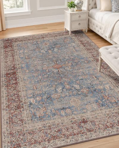 OLANLY 4x6 Washable Area Rug, Soft Non Slip Carpet for Bedroom Living Room by OLANLY