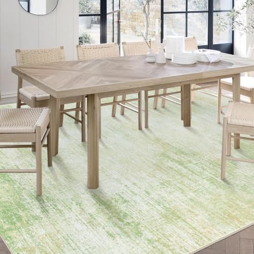 Area Rugs 5x7 Living Room: Washable Rug Modern Abstract Rugs Soft Non Slip Neutral Rug Stain Resistant Indoor Carpet for Bedroom Kitchen Dining Room Nursery Home Office Rugs(Green,5'x7') - Image 4