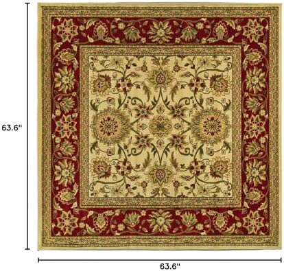 SAFAVIEH Lyndhurst Square Rug 5'3", Ivory & Red LNH212K - Image 2