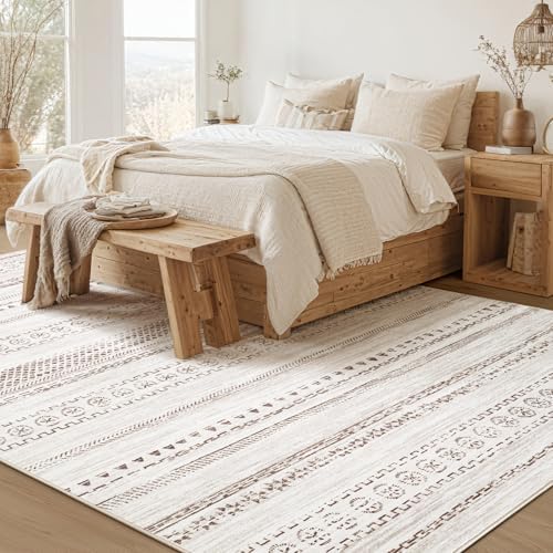 kakania Washable 9x12 Area Rug for Living Room: Boho Geometry Home Decor - Image 4