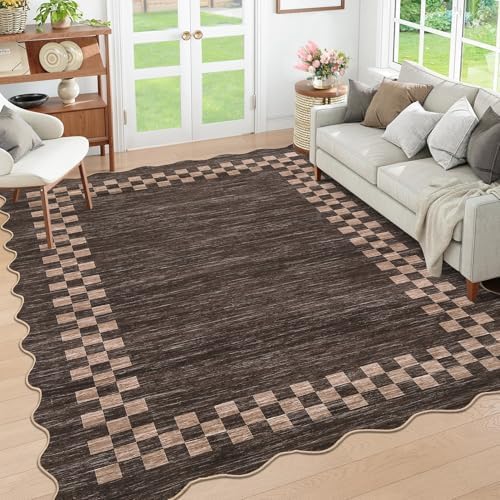GarveeHome Scalloped Washable Rug 9x12 Area Rug for Living Room Bedroom by GarveeHome