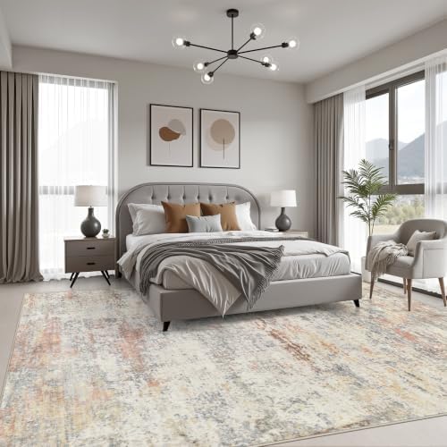 8x10 Area Rug Living Room: Modern Washable Indoor Soft Carpet Taupe - Image 3