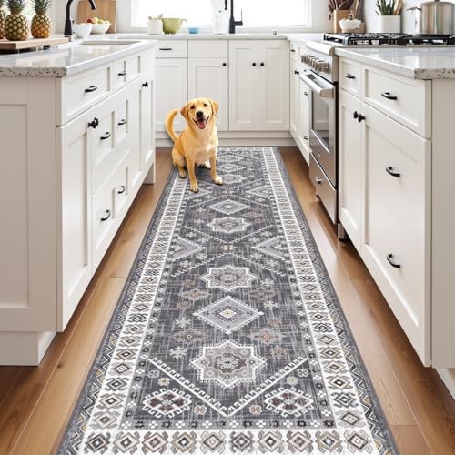 HEBE Boho Kitchen Mats for Floor 24''x96'', Non Slip Washable Runner Rug by HEBE