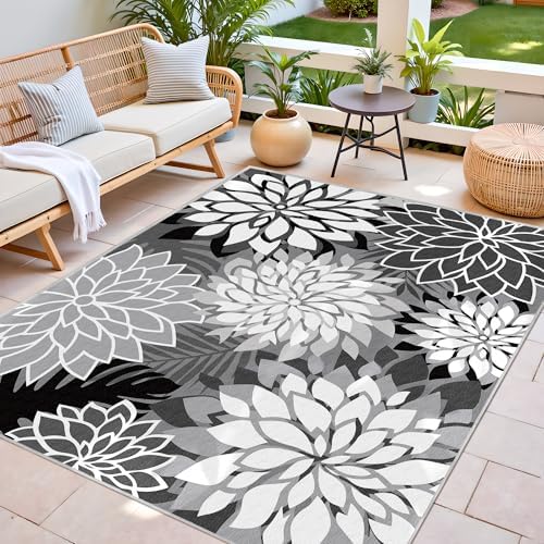 Arenarug Outdoor Rug Waterproof, Washable Patio Rug for Deck, 5x8, Black - Image 3