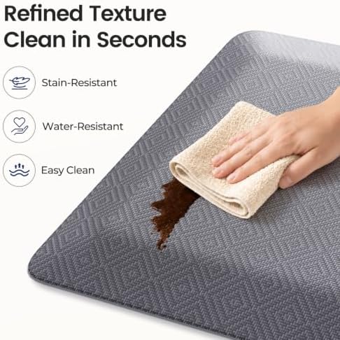 1" Extra Thick Anti Fatigue Kitchen Mats for Floor Standing Desk Mat, Grey - Image 6