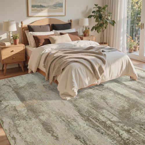 4x6 Ft Abstract Washable Area Rugs for Living Room Beige - Image 4