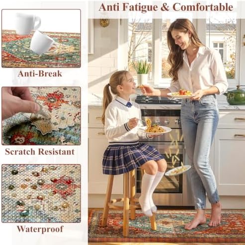 Collive Kitchen Mats for Floor, Boho Washable Sink Rug-17.3"x29" - Image 6