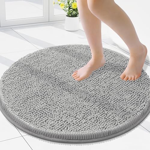Smiry Round Bathroom Rugs 24X24, Chenille Extra Soft Absorbent Bath Mat by Smiry