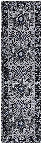 SAFAVIEH Vintage Hamadan Collection Runner Rug - 2'3" x 12', Light Grey & Dark Grey, Traditional Persian Design, Non-Shedding & Easy to Clean, Ideal for Hallway, Foyer, Entryway, Bedroom (VTH211F) - Image 3