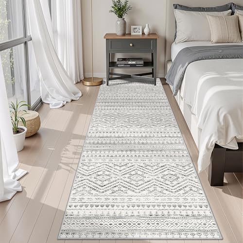 Miukiki 2x10 Runner Rug for Living Room Washable Non Slip Hallway Rug Grey - Image 6