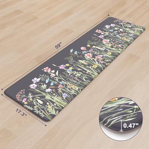 KIMODE Anti Fatigue Kitchen Mat for Floor, Farmhouse Kitchen Runner Rug - Image 3