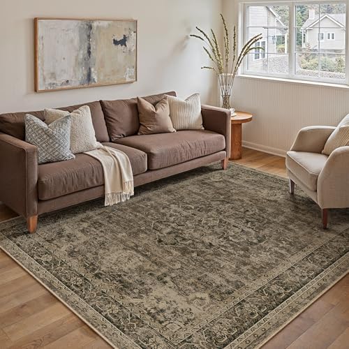 PureCozy Brown Small Area Rug 3x5 Vintage Oriental Distressed - Image 6