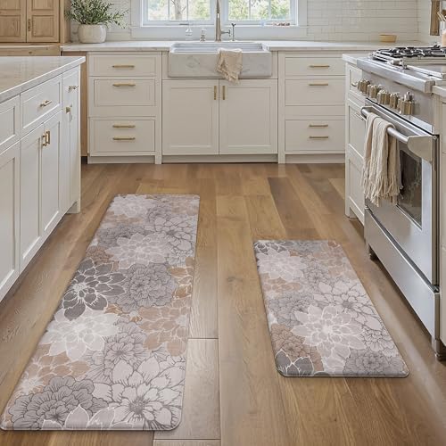 GENIMO Anti Fatigue Kitchen Mats for Floor 2PCS, Standing Rugs, Taupe Grey - Image 5