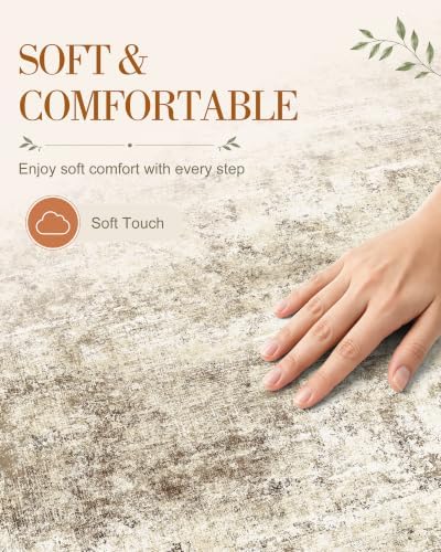 OLANLY 6ft Round Washable Rug, Soft Non Slip Carpet for Bedroom Living Room - Image 4