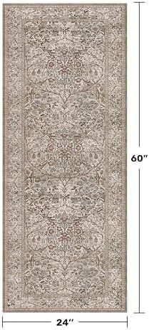 Washable Moss Green 2x5 Neutral Runner Rug for Bathroom, Laundry, Kitchen - Image 2