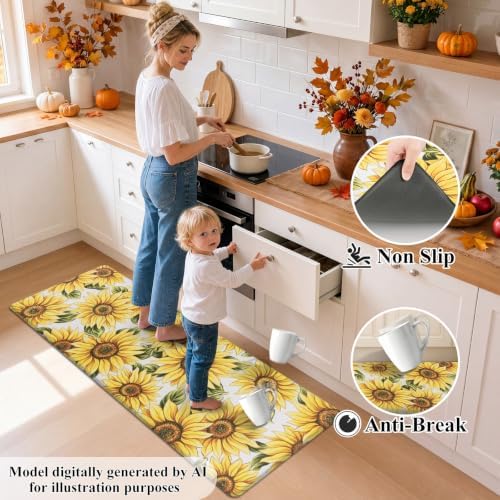 HEBE Fall Kitchen Rugs Set of 2, Anti Fatigue Kitchen Mats for Floor - Image 5