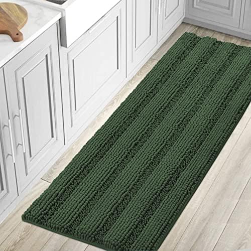 H.VERSAILTEX Bathroom Rugs Bath Mat Runner Rug Non Slip Kitchen Rug Extra Long Bath Rug Runners Oversized 59" x 20" Absorbent Washable Dry Fast Plush Area Rug for Bathroom/Bedroom - Bronze Green by HVERSAILTEX