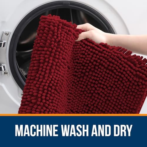 OLANLY Small Bathroom Rugs 30x18, Extra Soft Absorbent Chenille Bath Rugs - Image 5