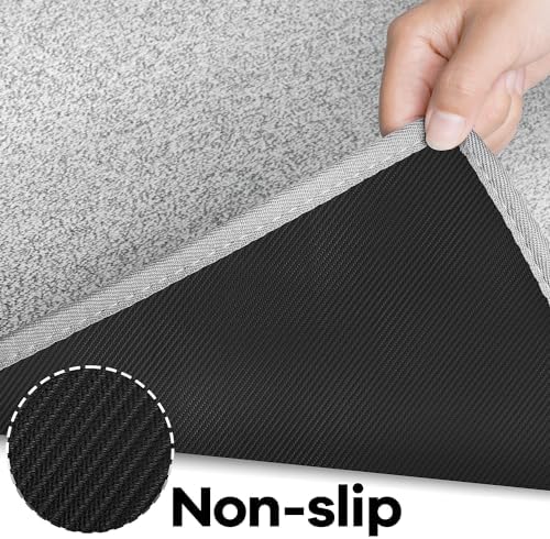 SUMLANS Kitchen Mat Set of 2 PCS, Cushioned Non Slip Rugs for Kitchen Floor, Absorbent Runner Comfort Standing Mats Washable for Kitchen, Office, Home (Grey-Velvet, 17.3"x47"+17.3"x30") - Image 6
