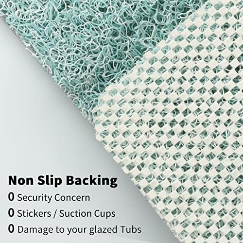0.6" Extra Thick Non Slip Shower Mat, PVC Loofah Shower Mat with Drain, Quick Drying Bath Mat for Inside Shower, Bathtub Mats Foot Scrubber for Elderly, Bathroom, Kitchen, Wet Areas, 27x16 Inches - Image 5