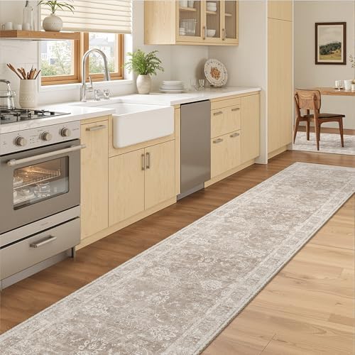 Madane Runner Rug 2x12 for Hallway, Kitchen Non-Slip Runner Rug Brown/Sand - Image 2