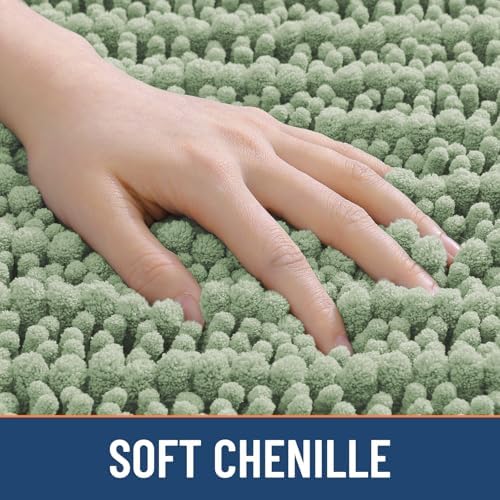 Smiry Bathroom Rugs 59X20, Extra Soft Rubber Backing Chenille Bath Mats - Image 4