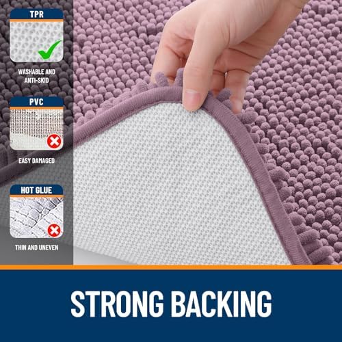 OLANLY Large Bathroom Rugs 59x35, Extra Soft Absorbent Chenille Bath Rugs - Image 6