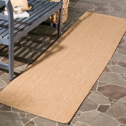 SAFAVIEH Outdoor Runner Rug 2'3"x6'7" - Courtyard Collection - Coastal Design, Natural & Cream, Durable & Easy Cleaning, Ideal for Patio, Entryway, Mudroom (CY8022-03012) by Unknown